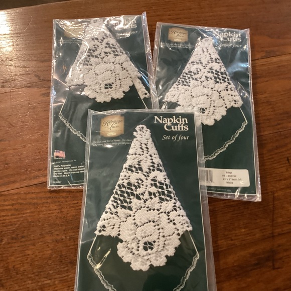 NWT Heritage lace napkin cuffs 3 packs of 4 - Picture 1 of 3